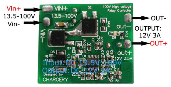 Baterai LiTo Otomotif Buck Boost Konverter 100v 12V 4A