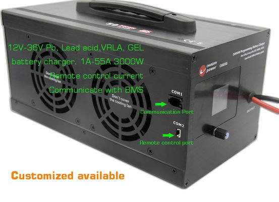 44.1V 3000W AC ke DC Baterai Pengisi Lithium Cell Pengisi 12V 24V 36V PB VRLA