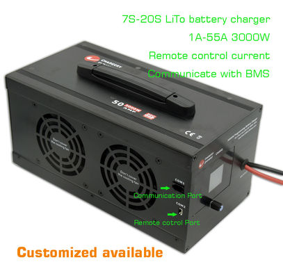 54V 3000W Lithium LTO LiTo Ac To Dc Pengisi Baterai 7S-20S 1A-55A